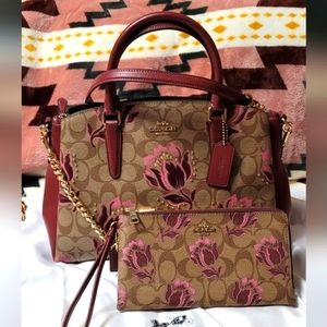 Coach Desert Tulip Sage Carryall and Wallet